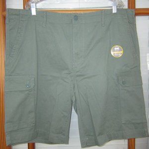 Falls Creek Cargo Shorts Men's 46 Khaki Green Stretch NEW